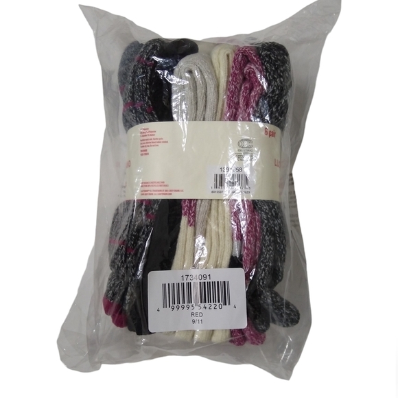 Lucky Brand Boot Socks Women's 6-pair Gray Black Pink/Purple White - Picture 4 of 4